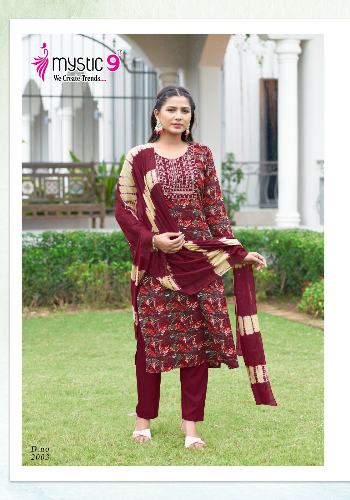Sabri Vol 2 By Mystic 9 Rayon Printed Embroidery Kurti With Bottom Dupatta Wholesale Price In Surat